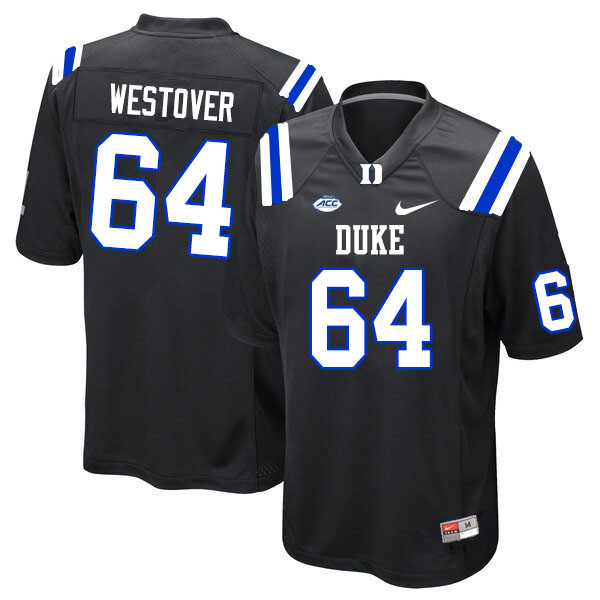 Men #64 Tristan Westover Duke Blue Devils College Football Jerseys Sale-Black